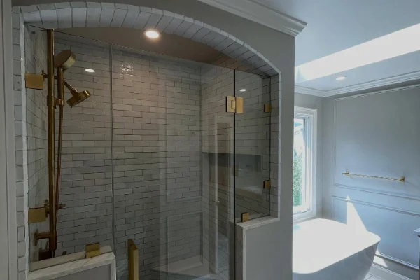 StoneBridge Renovations upgraded bathrrom with new flooring and modern vanity